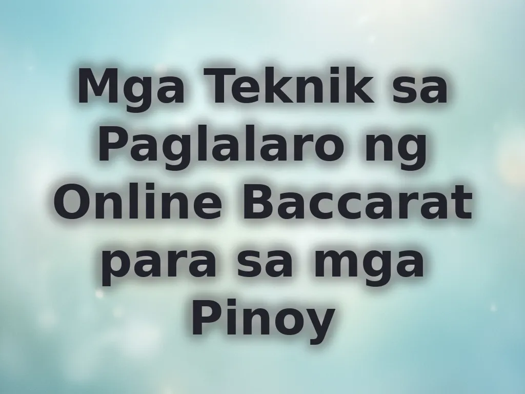 Baccarat strategies